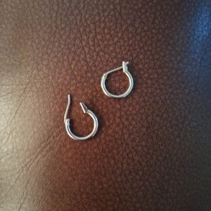 1/2 " diameter Sterling silver small huggie earrings